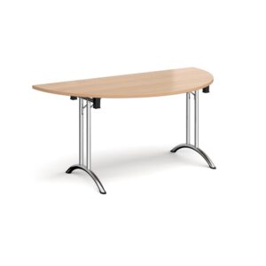 Semi Circular Folding Leg Table With Curved Feet