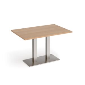 Eros Rectangular Dining Table With Twin Uprights
