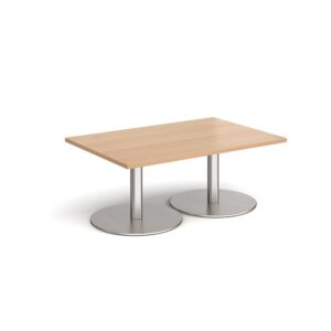 Monza Rectangular Coffee Table With Flat Round Bases