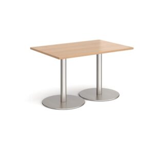 Monza Rectangular Dining Table With Flat Round Bases
