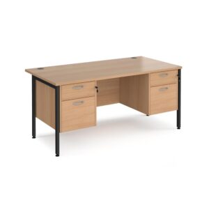 Maestro 25 H-frame 800mm Deep Desk With 2 X 2 Drawer Peds