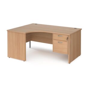 Maestro 25 Panel End Left Hand Ergonomic Desk With 2 Drawer Ped
