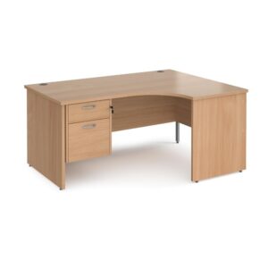Maestro 25 Panel End Right Hand Ergonomic Desk With 2 Drawer Ped