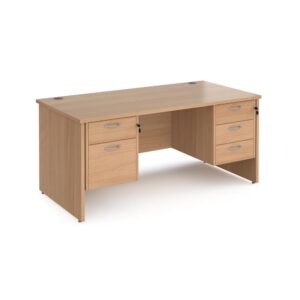 Maestro 25 Panel End 800mm Deep Desk With 2 & 3 Drawer Peds