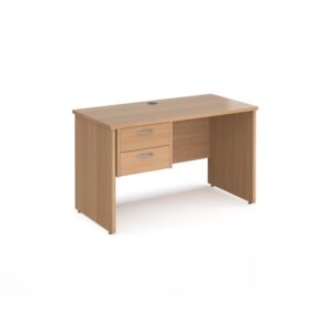 Maestro 25 Panel End 600mm Deep Desk With 2 Drawer Ped