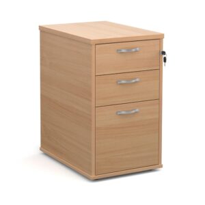 Desk High Pedestal 600mm With Silver Handles