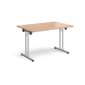 Rectangular Folding Leg Table With Straight Feet